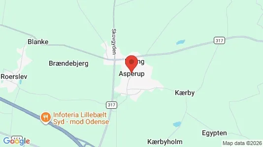 Erhvervsgrunde til salg i Asperup - kort over placeringen