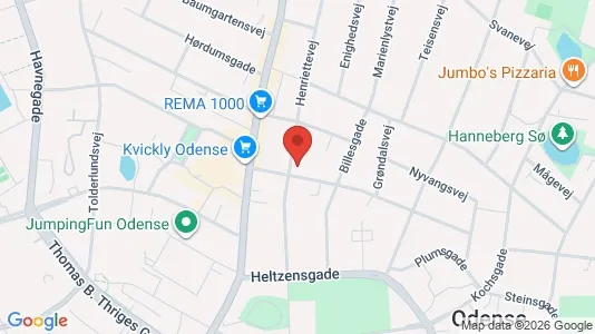 Kontorlokaler til leje i Odense C - kort over placeringen