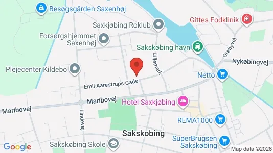 Værkstedslokaler til salg i Sakskøbing - kort over placeringen