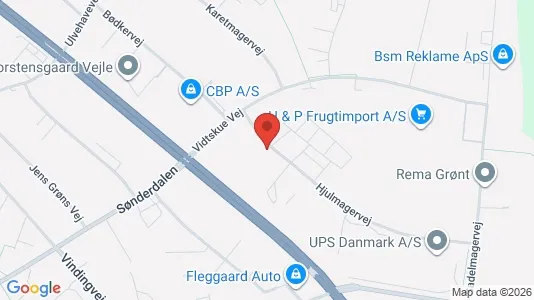 Erhvervslejemål til leje i Vejle Centrum - kort over placeringen