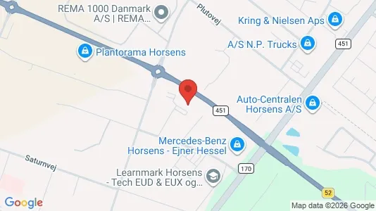 Kontorlokaler til leje i Horsens - kort over placeringen