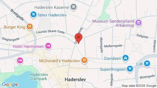 Kontorlokaler til leje i Haderslev - kort over placeringen