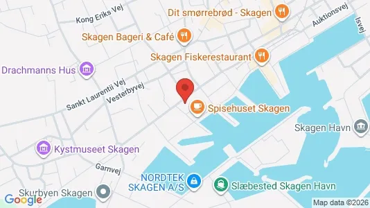 Erhvervslejemål til salg i Skagen - kort over placeringen