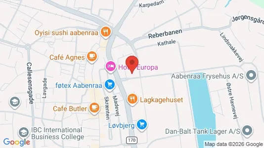 Lagerlokaler til salg i Aabenraa - kort over placeringen