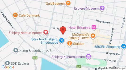 Kontorlokaler til leje i Esbjerg Centrum - kort over placeringen