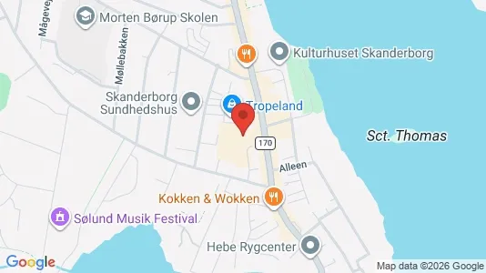 Kontorlokaler til leje i Skanderborg - kort over placeringen