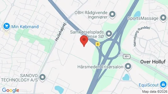 Værkstedslokaler til leje i Odense SØ - kort over placeringen