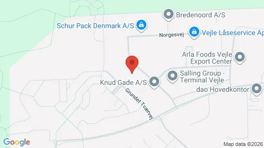 Lagerlokaler til salg i Vejle Centrum - kort over placeringen