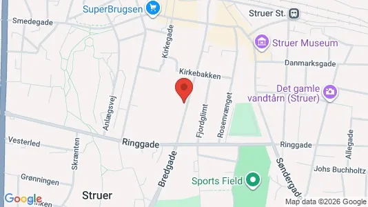 Kontorlokaler til salg i Struer - kort over placeringen