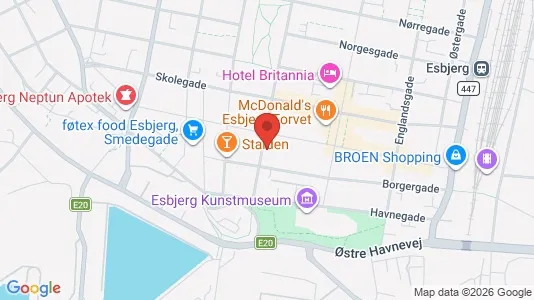 Kontorlokaler til leje i Esbjerg Centrum - kort over placeringen