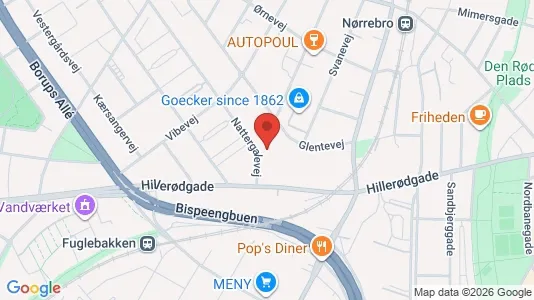 Erhvervslejemål til leje i København NV - kort over placeringen