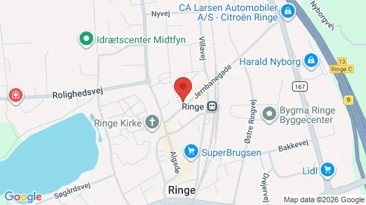 Kliniklokaler til salg i Ringe - kort over placeringen