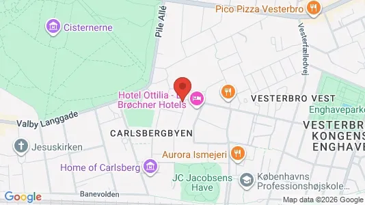 Kontorlokaler til leje i Vesterbro - kort over placeringen