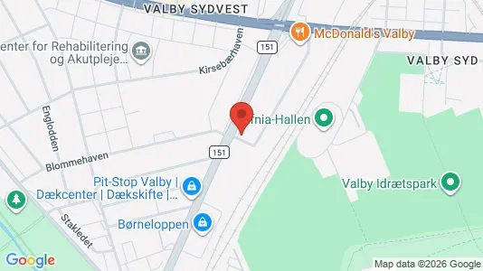 Erhvervslejemål til leje i Valby - kort over placeringen