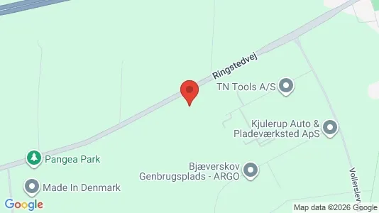 Erhvervsgrunde til salg i Bjæverskov - kort over placeringen