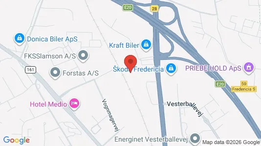 Kontorlokaler til leje i Fredericia - kort over placeringen