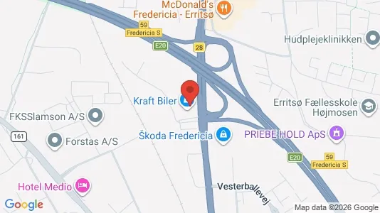 Erhvervslejemål til leje i Fredericia - kort over placeringen