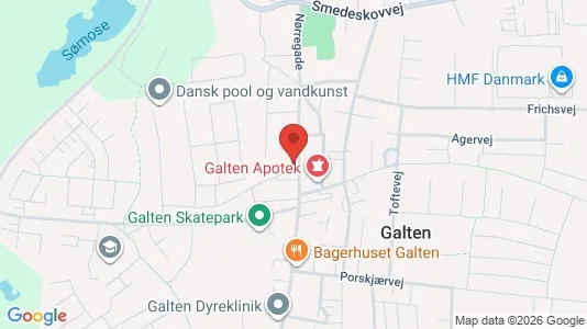Erhvervslejemål til salg i Galten - kort over placeringen
