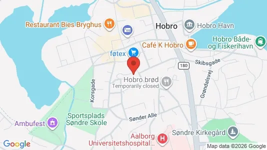 Kontorlokaler til leje i Hobro - kort over placeringen