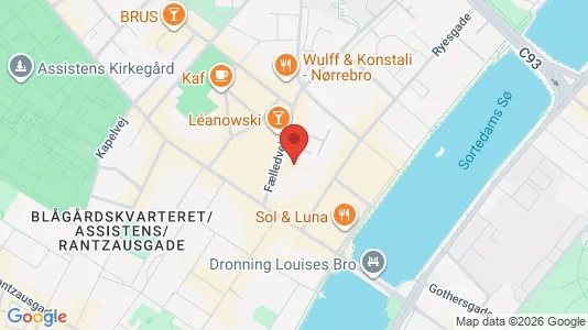 Kontorlokaler til leje i Nørrebro - kort over placeringen