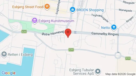 Kontorlokaler til leje i Esbjerg Centrum - kort over placeringen