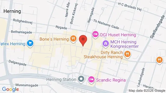 Kontorlokaler til leje i Herning - kort over placeringen