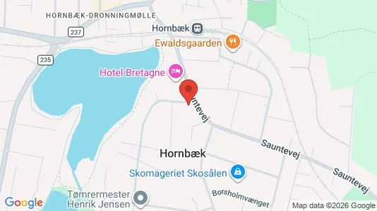 Erhvervslejemål til salg i Hornbæk - kort over placeringen