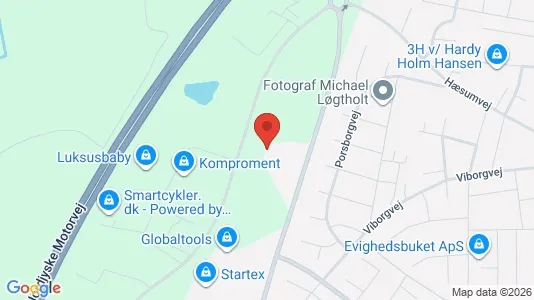 Kontorlokaler til leje i Støvring - kort over placeringen
