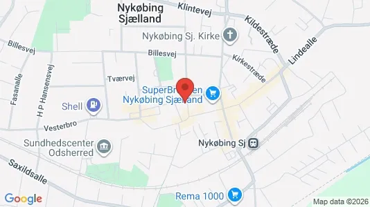 Erhvervslejemål til salg i Nykøbing Sjælland - kort over placeringen