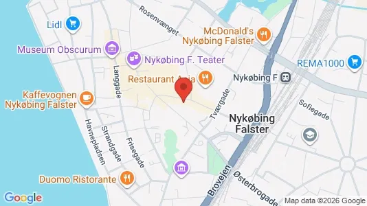Erhvervslejemål til salg i Nykøbing Falster - kort over placeringen
