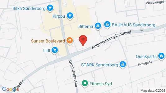 Kontorlokaler til leje i Sønderborg - kort over placeringen