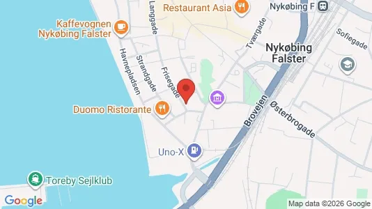 Kontorlokaler til salg i Nykøbing Falster - kort over placeringen