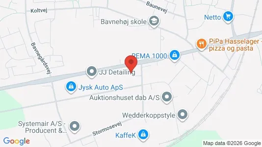 Kontorlokaler til leje i Hasselager - kort over placeringen