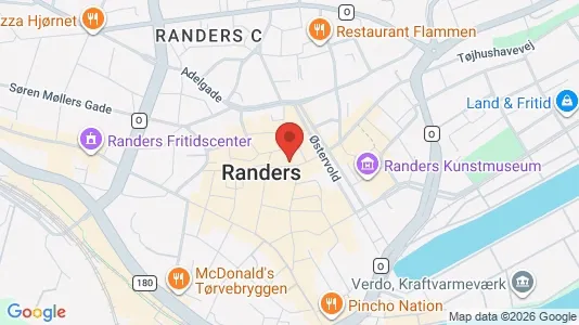Kontorlokaler til leje i Randers C - kort over placeringen