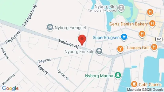 Erhvervslejemål til salg i Nyborg - kort over placeringen
