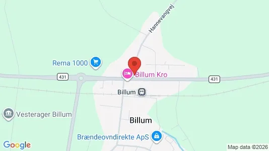 Erhvervslejemål til salg i Billum - kort over placeringen