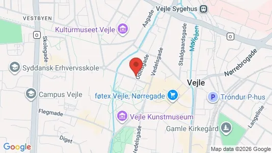 Erhvervslejemål til leje i Vejle Centrum - kort over placeringen