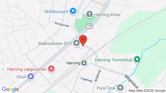 Erhvervslejemål til salg i Hørning - kort over placeringen