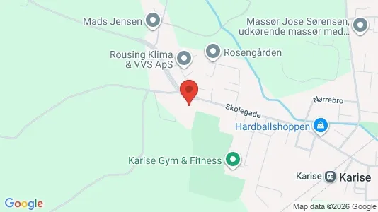 Erhvervsgrunde til salg i Karise - kort over placeringen