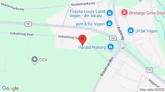 Lagerlokaler til leje i Vejen - kort over placeringen