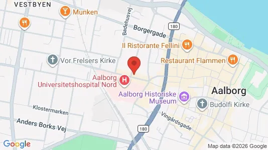Erhvervslejemål til leje i Aalborg Centrum - kort over placeringen