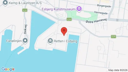Kontorlokaler til salg i Esbjerg Centrum - kort over placeringen