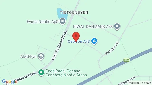 Kontorlokaler til leje i Odense SØ - kort over placeringen