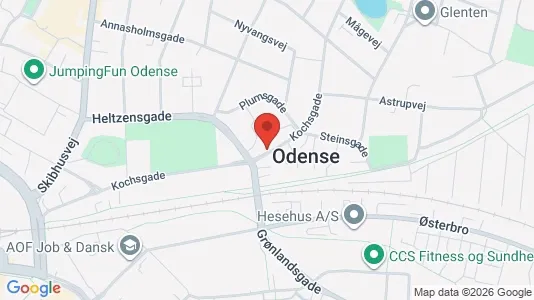 Boligudlejningsejendomme til salg i Odense C - kort over placeringen