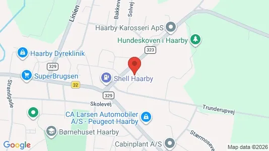 Lagerlokaler til salg i Haarby - kort over placeringen