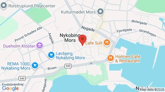 Erhvervslejemål til salg i Nykøbing Mors - kort over placeringen