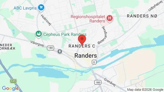 Erhvervslejemål til leje i Randers C - kort over placeringen