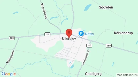 Erhvervslejemål til leje i Ullerslev - kort over placeringen