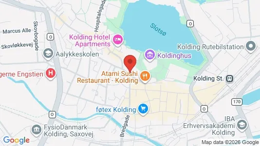 Boligudlejningsejendomme til salg i Kolding - kort over placeringen