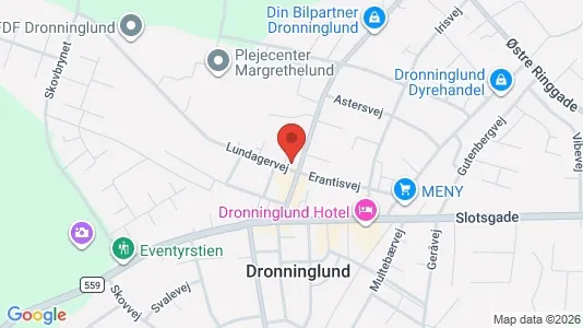 Erhvervslejemål til salg i Dronninglund - kort over placeringen